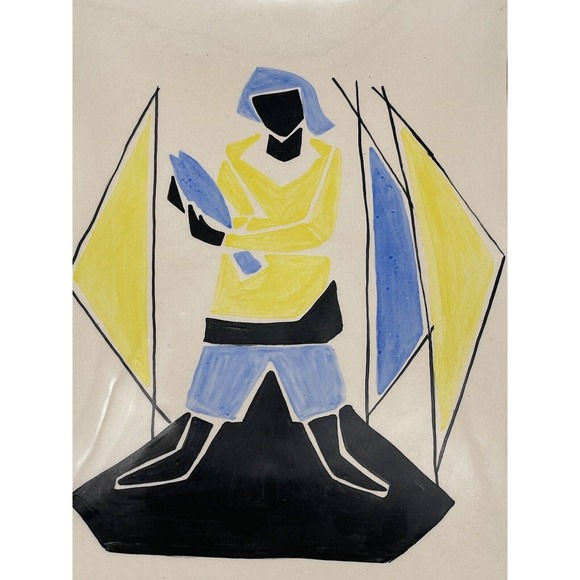 Vintage Norwegian Fisherman Porcelain Hand Painted Platters Norway Signed Set 2 - Picture 13 of 16